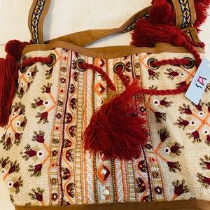 Cute Fabric Bucket Style Bag, NWT